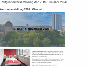 1P | Einzelpersonen-Ticket VQME Mitgliederversammlung 2026 (1 Person inkl. 1 Übernachtung)